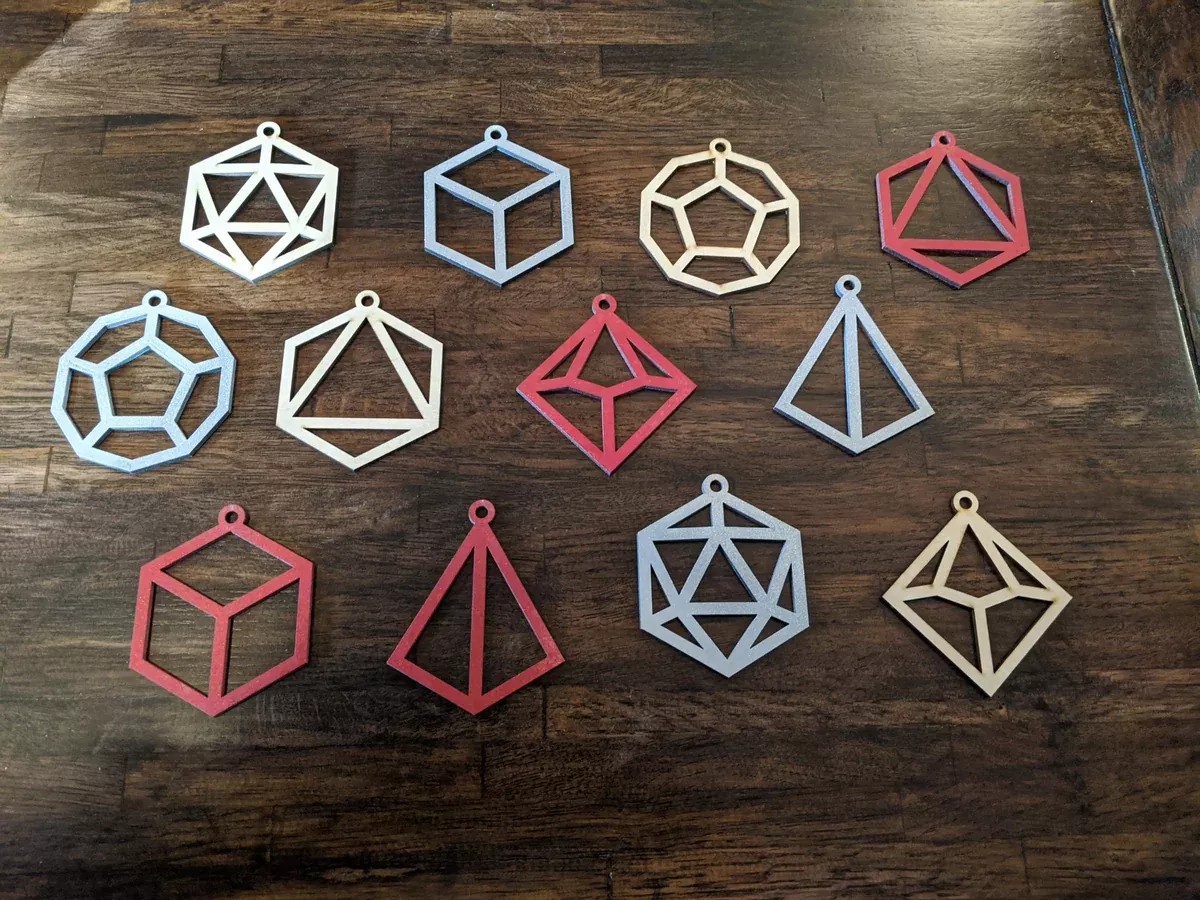 Adventure Dice 2-D Holiday Dice Ornaments