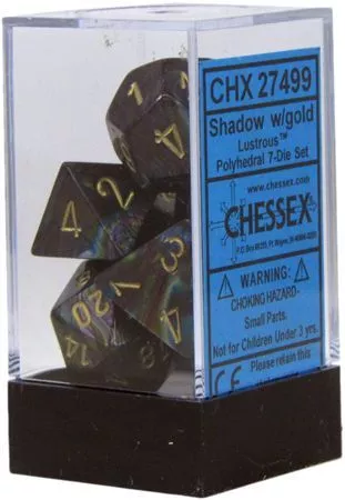 Lustrous 7-Piece Dice Set Shadow With Gold CHX27499